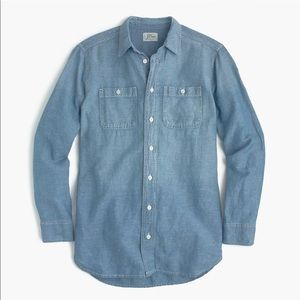 NWT J. CREW Relaxed Chambray Boy Shirt Women’s XS